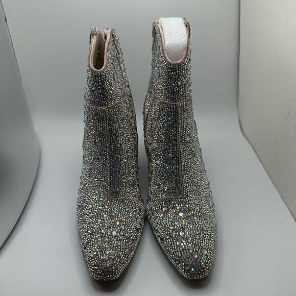 CUSHIONAIRE Women's Rhinestone Western boot +Memory Foam 7 SILVER - Picture 2 of 7